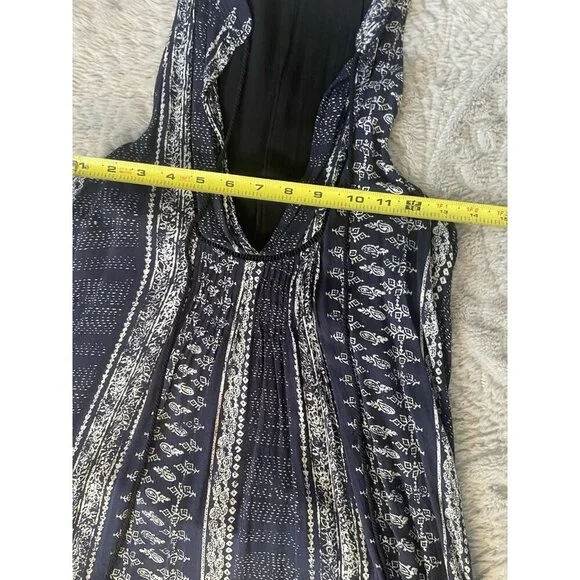 Olivaceous Navy Blue and White Boho Sun Dress or Cover Up Women's Size M - Picture 3 of 10